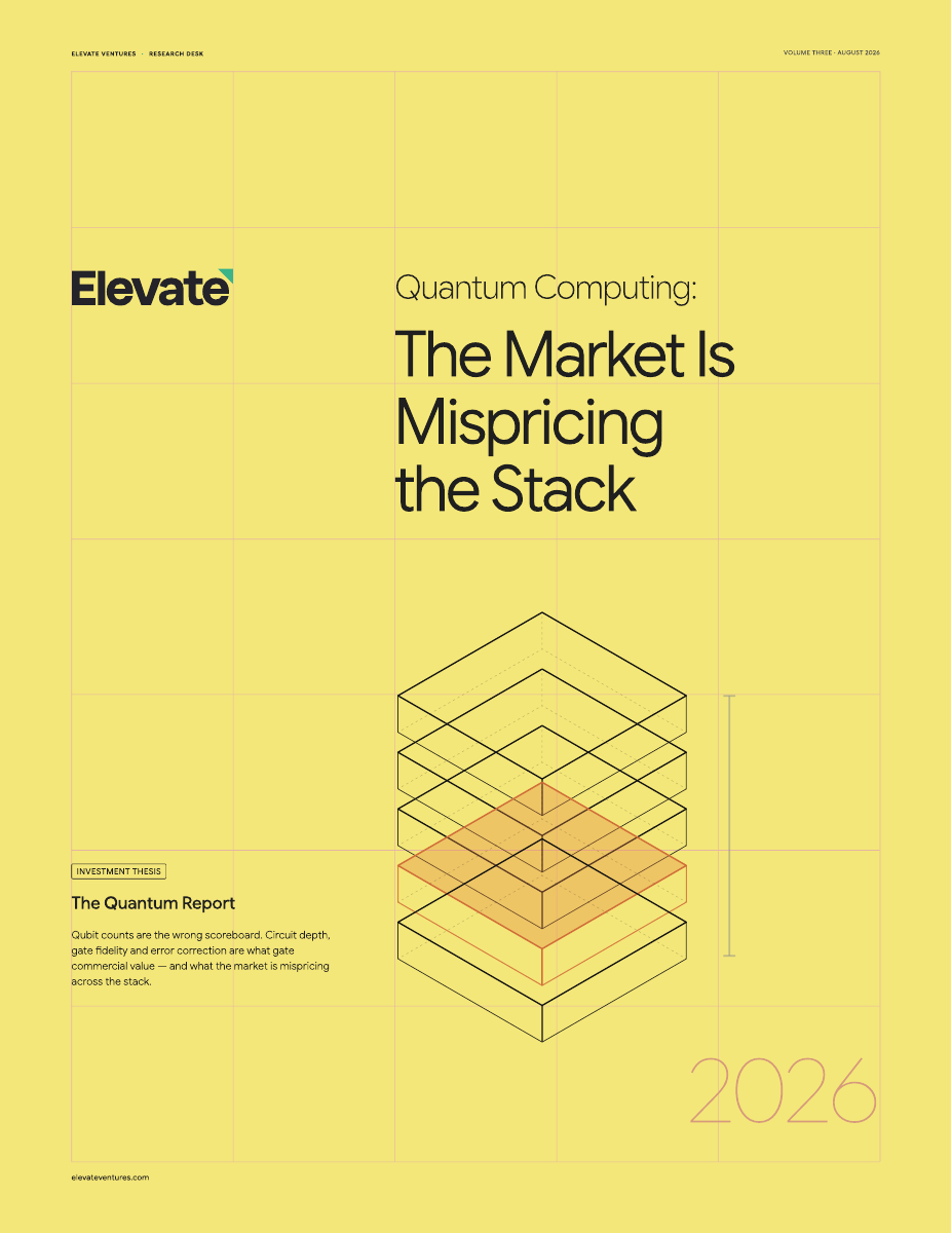 Cover of The Quantum Report: Quantum Computing, The Market Is Mispricing the Stack, by Elevate Ventures Research Desk.